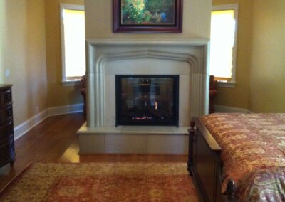 new gas fireplace in living room