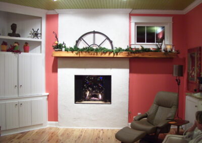 new gas fireplace in living room