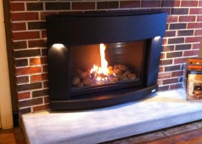 new gas fireplace in living room
