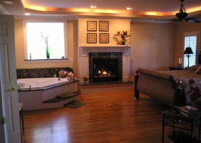 new gas fireplace in living bedroom