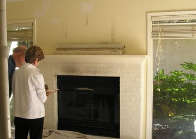 new fireplace construction before