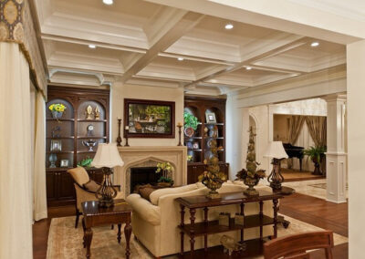 New construction with new fireplace in living room