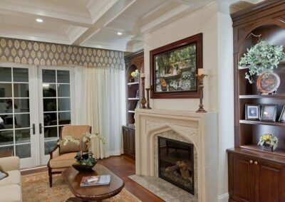 New construction with new fireplace in living room