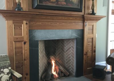 new gas fireplace in living room