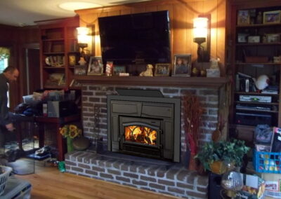 new gas fireplace in living room