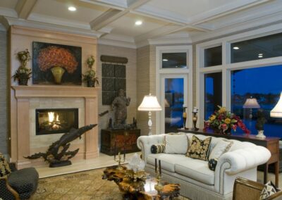 new gas fireplace in living room
