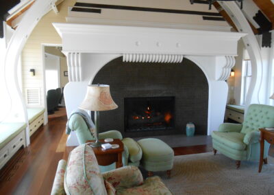 new gas fireplace in restaurant