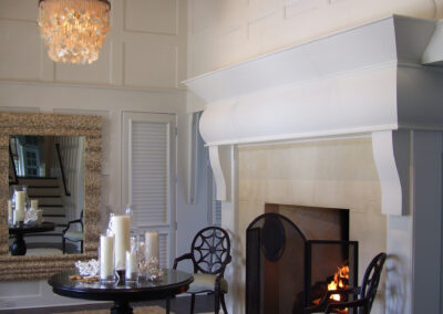indoor fireplaces with white stone surround