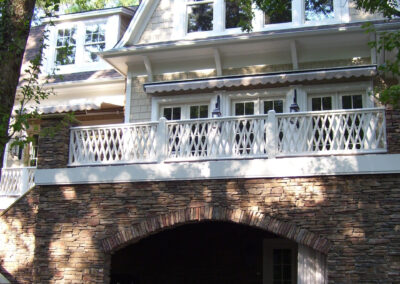 outdoor kitchen under stone patio