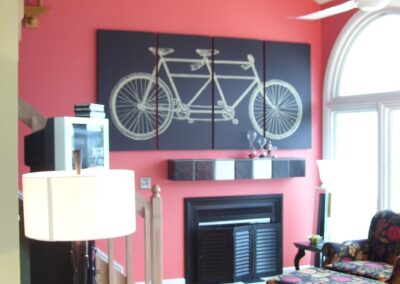 replacing gas fireplace with red surround