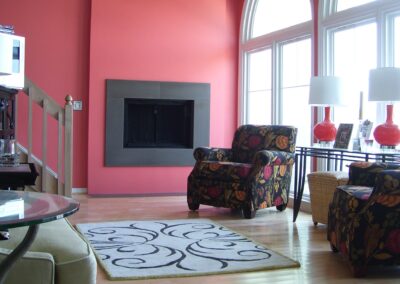 replacing gas fireplace with red surround